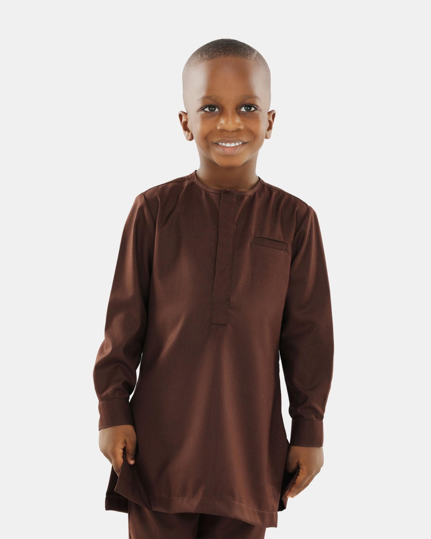 CHOCOLATE BROWN TUNIC TROUSER SET
