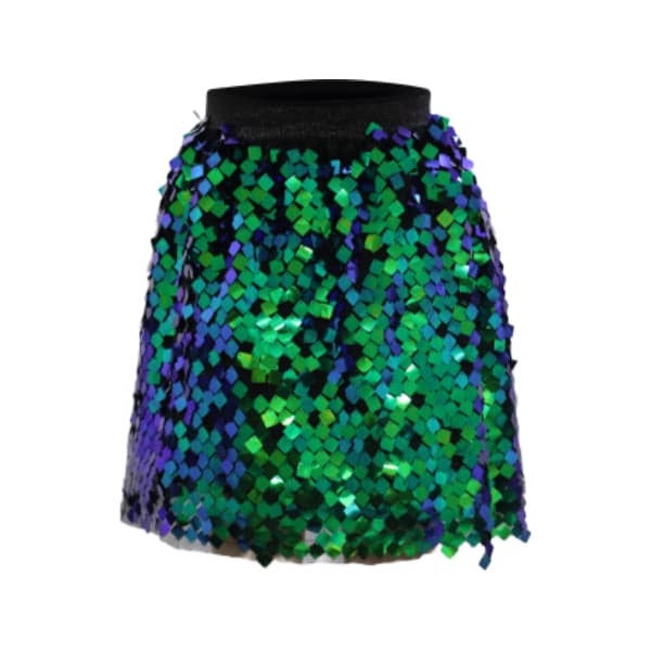 GREEN BLOUSE AND SEQUIN SKIRT SET  (3PC SET)