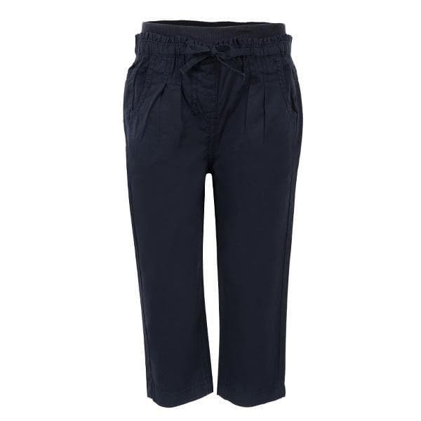 NAVY WOVEN PULL-UP TROUSER