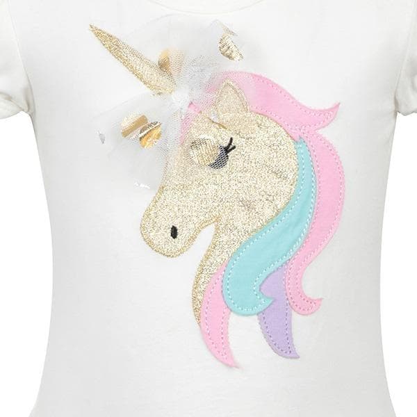 GOLD UNICORN APPLIQUE DRESS