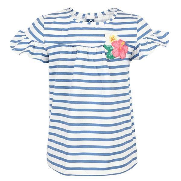 NAVY CAP SLEEVE STRIPED TEE