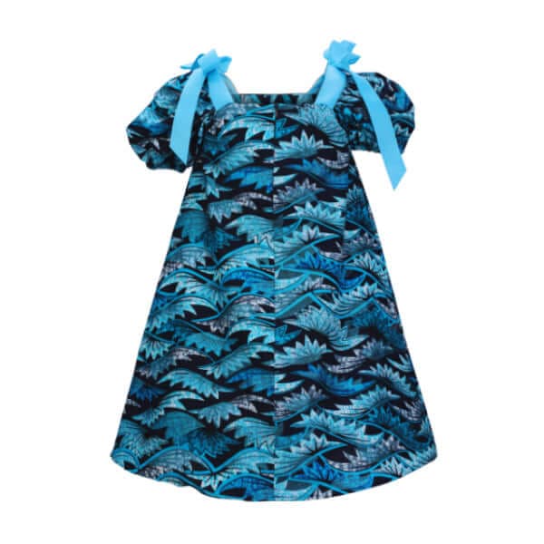 BLUE & BLACK ANKARA ALINE DRESS
