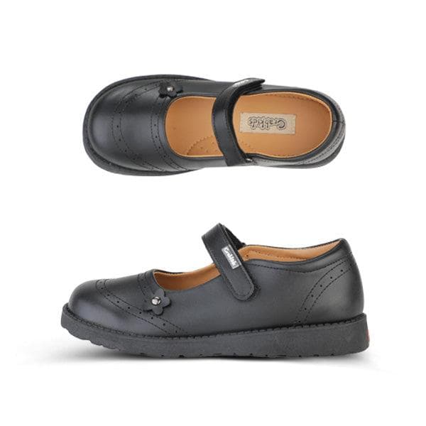 BLACK VELCRO GIRLS SCHOOL SHOES