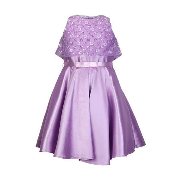 LILAC MIKADO DRESS WITH HAIRBOW