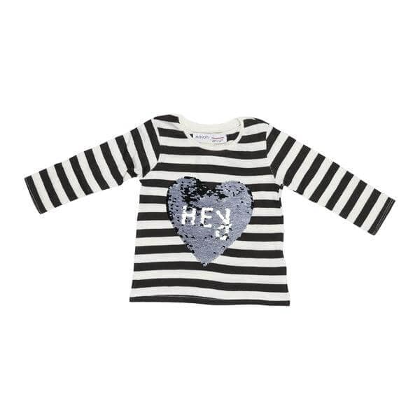 BLACK/WHITE L/S STRIPED TEE