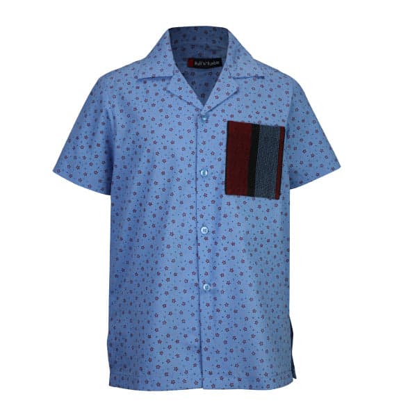 BLUE & WINE ASO OKE S/S SHIRT & SHORT SET