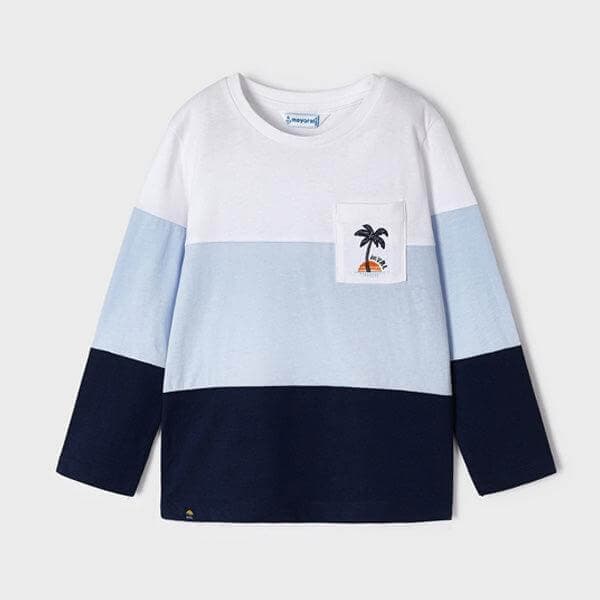 WHITE/BLUE L/S SHIRT Image