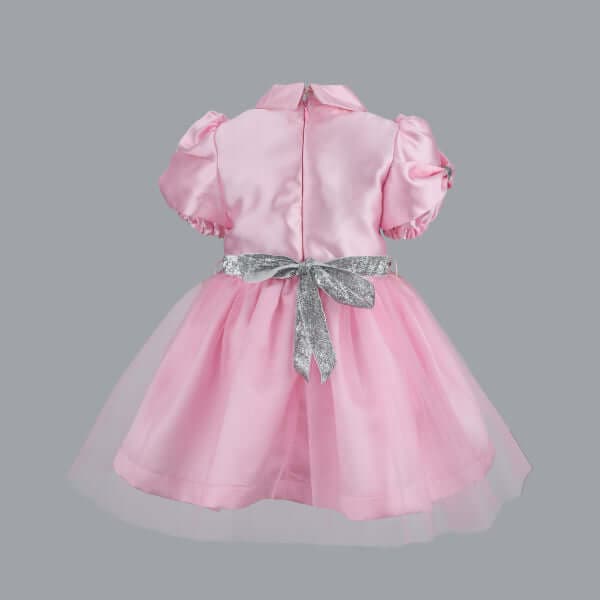 PINK MIKADO TULLE BALL DRESS