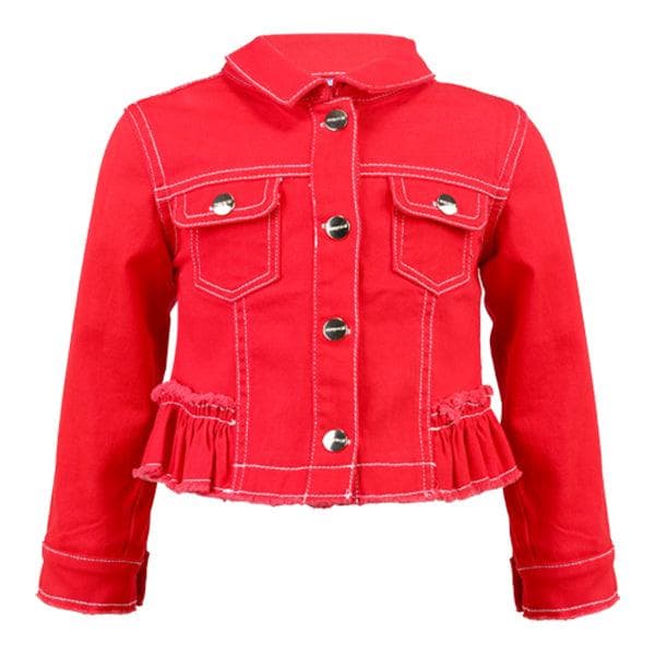 RED LONG SLEEVE TWILL JACKET