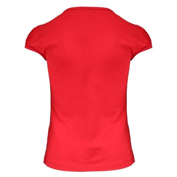 RED TSHIRT WITH PLIT SHOULDER