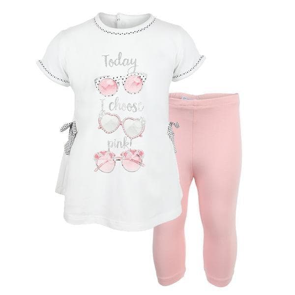 ROSE PINK BOW'S LEGGINGS SET