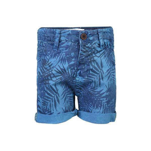 BLUE LEAF PRINT WOVEN SHORT