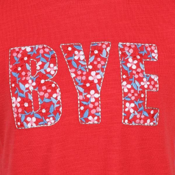 CAERMINE RED EMBROIDERED TOP
