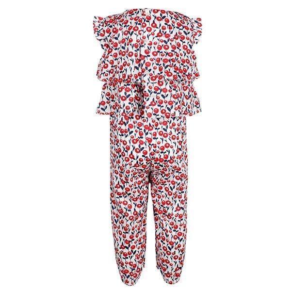 RED LONG PRINTED JUMPSUIT