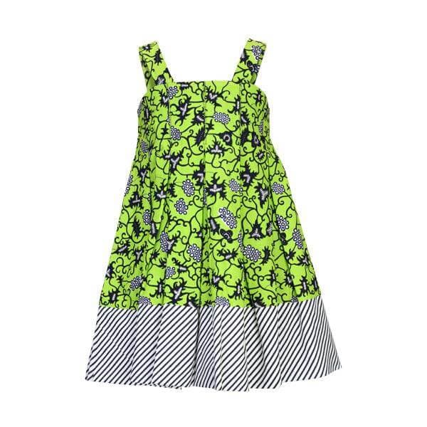 BLUE  PLEATED  ANKARA DRESS