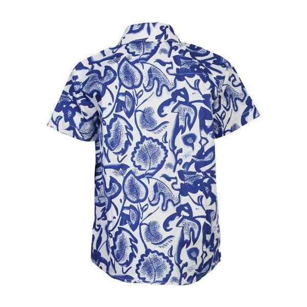 BLUE FLORAL SHORT SLEEVE SHIRT