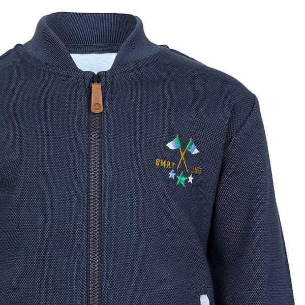 NAVY L/S ZIPPER BOMBER JACKET