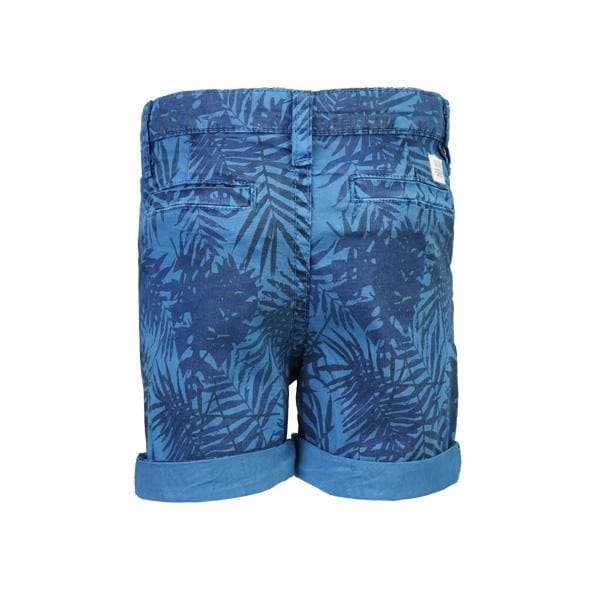BLUE LEAF PRINT WOVEN SHORT