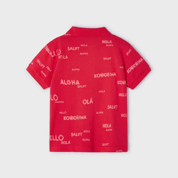 RED PRINT POLO TEE