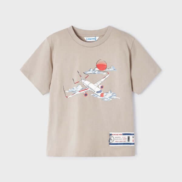 BROWN S/S ROUND NECK TSHIRT