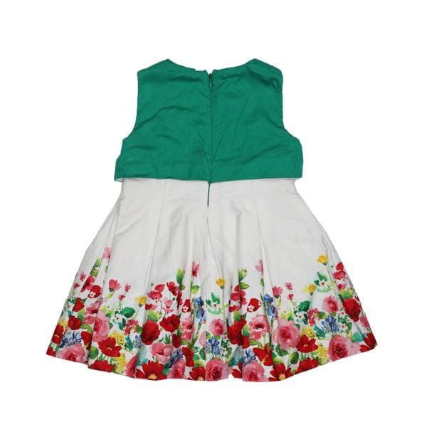 GREEN TULLE BORDER DRESS