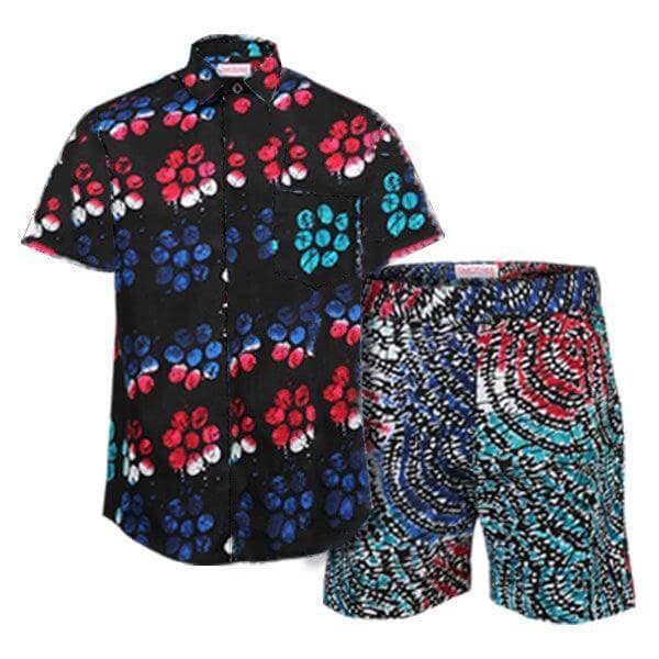 MULTICOLOUR ANKARA SHORTS SET