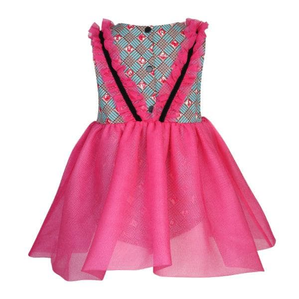 PINK TULLE AND ANKARA DRESS