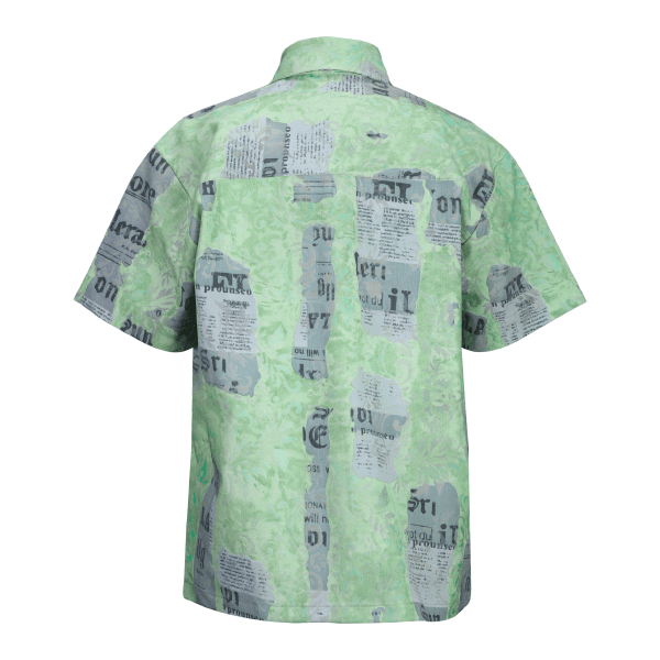 GREEN BEIGE & GREY S/S ZIPPER SHIRT