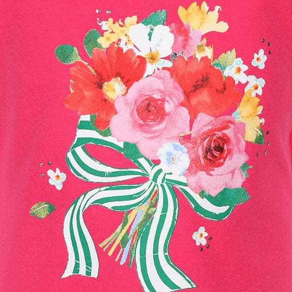 FUCHSIA S/S FLOWER PRINT TEE