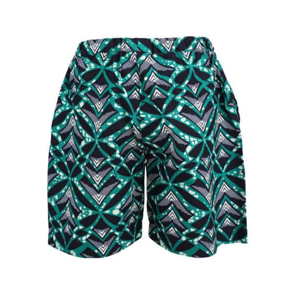 GREEN S/S CUBAN COLLAR ANKARA SHORT SET
