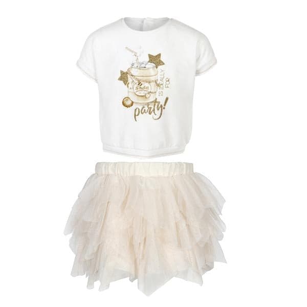 CHAMPAGNE TULLE SKIRT SET Image