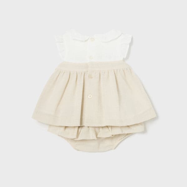 WHITE & BEIGE BABY BLOUSE SET