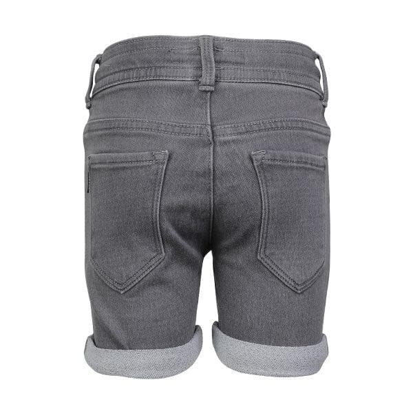 DENIM GREY BOYS TURN UP SHORTS