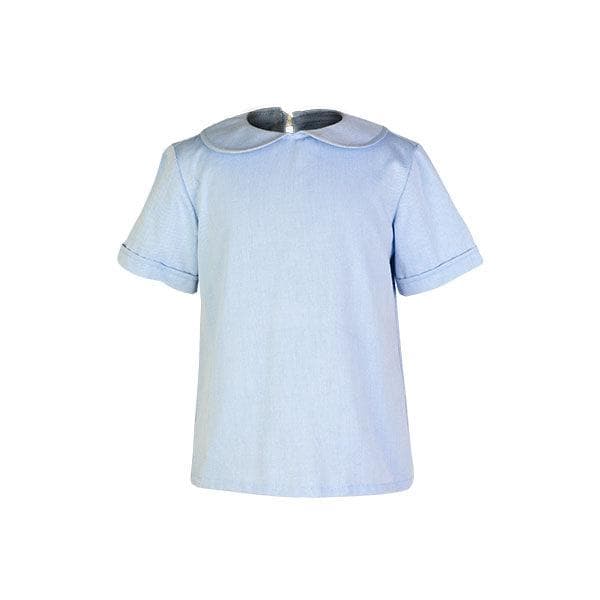 BLUE 2-IN-1 S/S CHARTER HOUSE PETERPAN BLOUSE