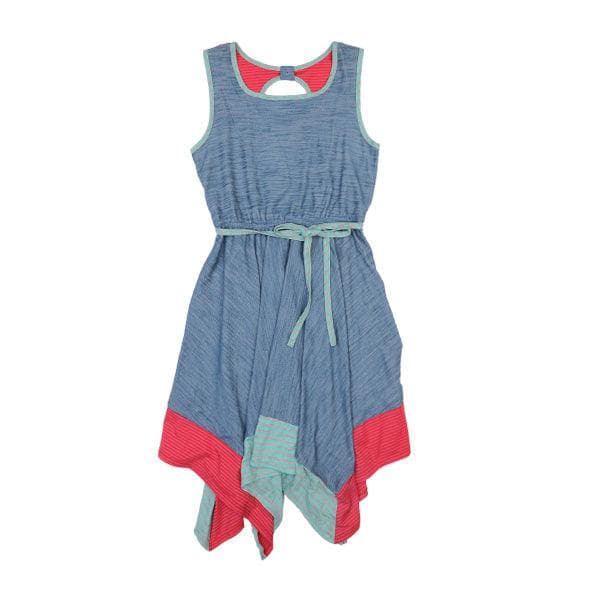 BLUE SLEEVELESS KNIT DRESS