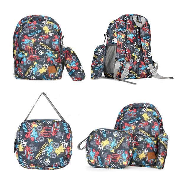 NAVY BLUE PRINTED BACKPACK SET