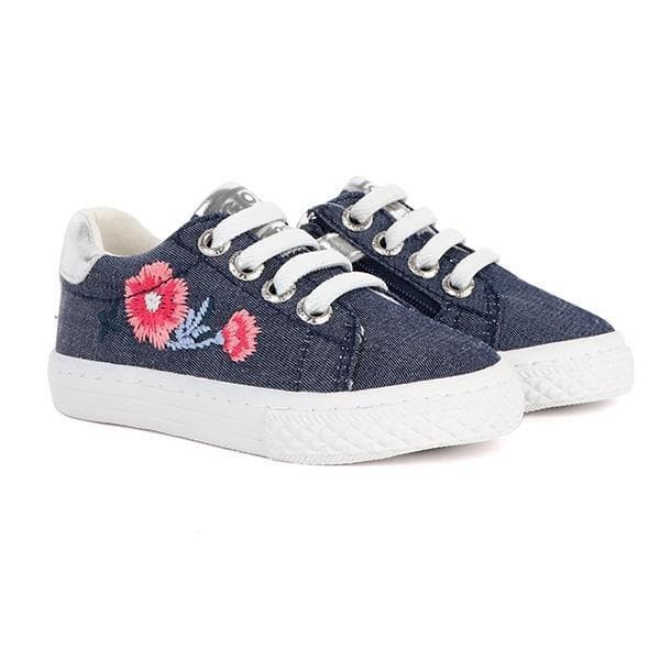 DENIM EMBROIDERED SNEAKERS