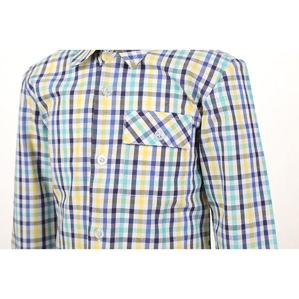 BLUE & YELLOW L/S CHECK  SHIRT
