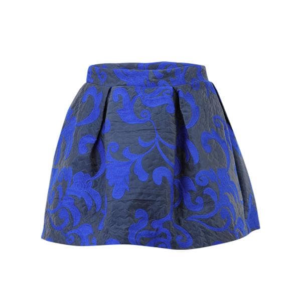 BLUE MIKADO DAMASK SKIRT SET