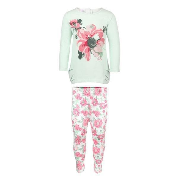 GREEN AND PINK FLORAL SET