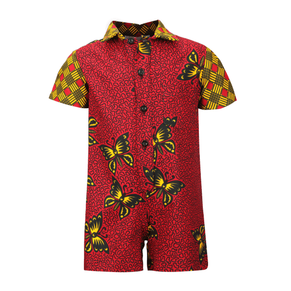MULTICOLOR SHORT SLEEVE ANKARA JUMPSUIT