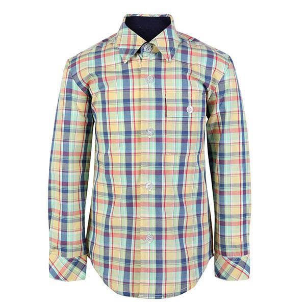 YELLOW & BLUE CHECK L/S SHIRT