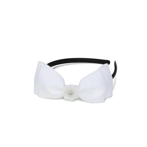 WHITE HAIRBOW WITH ALICEBAND