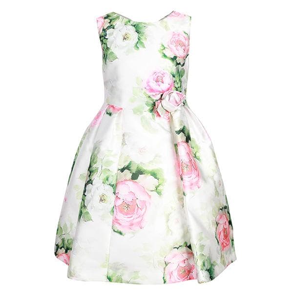 ROSE FLORAL PRINT MIKADO DRESS