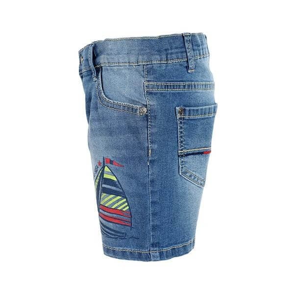 DENIM BLUE PRINTED SHORTS