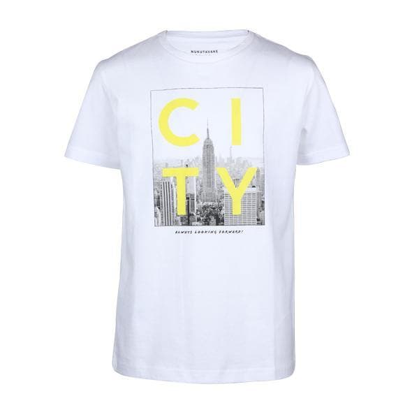 WHITE SHORT SLEEVE CITY T-SHIRT