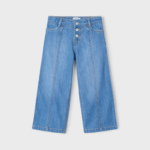 BLUE DENIM WIDE LEG TROUSER