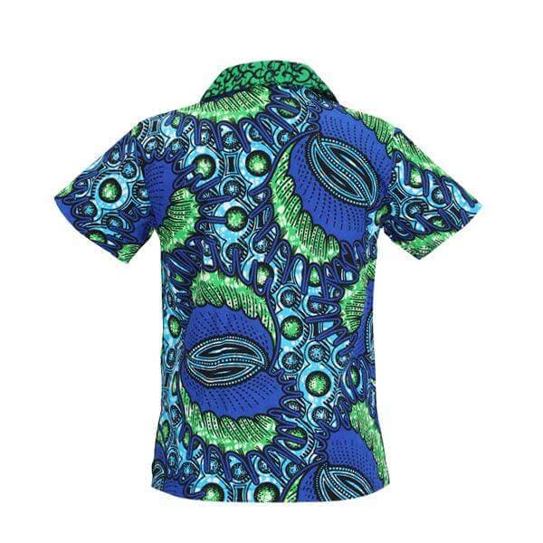 GREEN & ROYAL BLUE ANKARA S/S SHIRT
