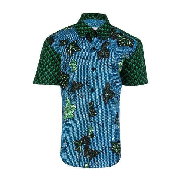 BLUE & GREEN MIX ANKARA S/S SHIRT