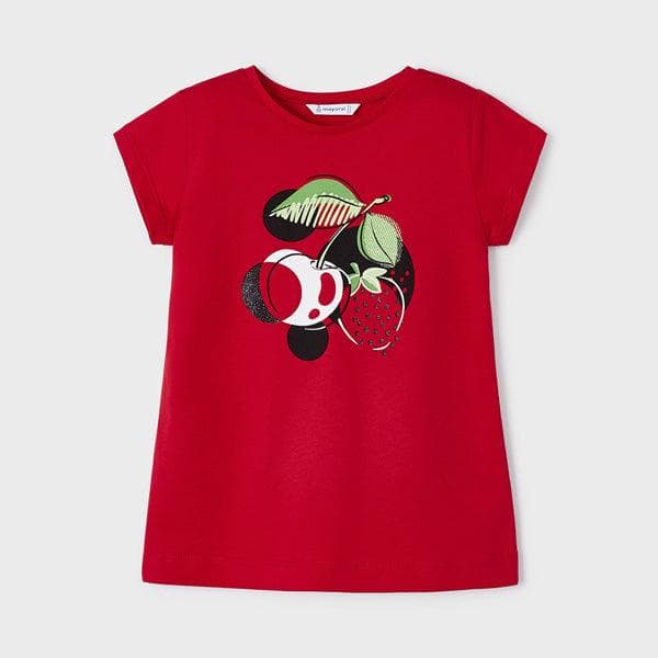 RED GRAPHIC T-SHIRT FOR GIRLS